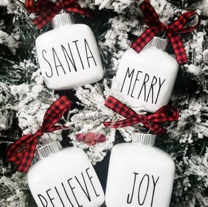 Rae Dunn inspired Christmas ornaments